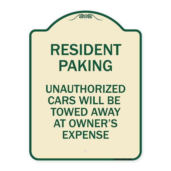 Tow Away Resident Parking Unauthorized Cars Will Be Towed Away at Owners Expense, TG-1824-22805